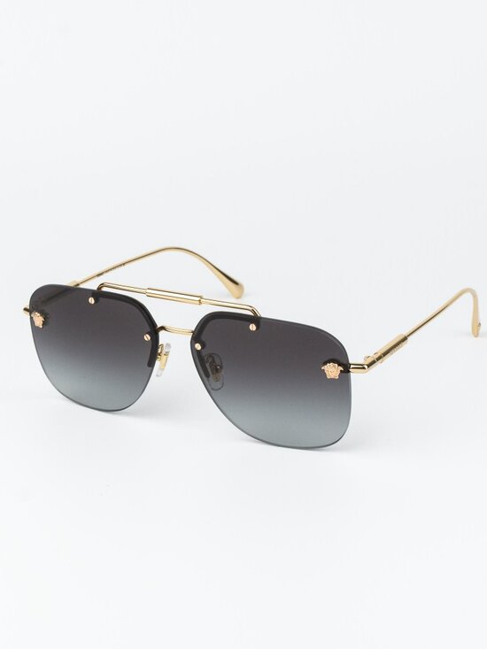 Versace Women Sunglasses Gold Grey Gradient Pilot VE2296 100284 NEW AUTHENTIC